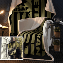 Load image into Gallery viewer, United States Air Force Veteran Blanket - 50x60 + Free Matching 3x5&#39; Single Reverse Flag