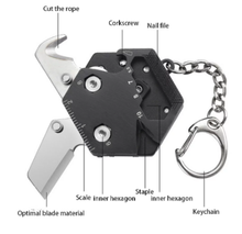 Load image into Gallery viewer, Multitool Hexagonal Kit - Mini Pocket Survival Tool Set Keychain