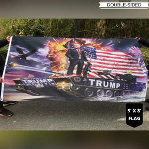 Donald Trump Rare Tank Flag