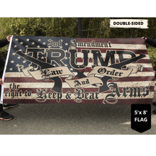 Load image into Gallery viewer, TRUMP 2020 Law and Order - 2A Guns FLAG