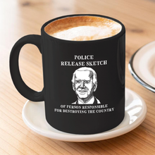 Load image into Gallery viewer, Police Sketch 11 oz. Black Mug
