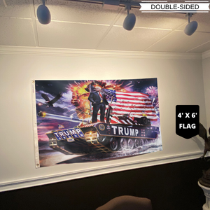 Donald Trump Rare Tank Flag