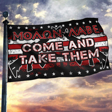 Load image into Gallery viewer, Molon Labe - Come And Take Them Rifle Flag w/ Free Punisher Pin (RTL)