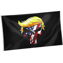 Load image into Gallery viewer, Trump Punisher Flag + Trump USA Punisher Flag + Trump Punisher Pin Bundle