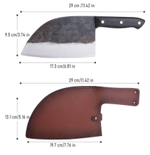 Load image into Gallery viewer, High Carbon Butcher Bone Chopper Knife - Traditional Handmade Forged Knife