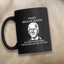 Load image into Gallery viewer, Police Sketch 11 oz. Black Mug