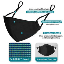 Load image into Gallery viewer, LED Voice Active Face Cover - Light Up Face Cover