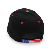 Load image into Gallery viewer, Trump 2020 Flag Bill USA Flag Hat + FREE Trump Rally Bracelet &amp; Sticker Combo