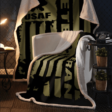 Load image into Gallery viewer, United States Air Force Veteran Blanket - 50x60 + Free Matching 3x5&#39; Single Reverse Flag