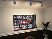 Load image into Gallery viewer, GOD Guns and Trump MAGA Flag