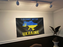 Load image into Gallery viewer, Stand With Ukraine Support Map Flag