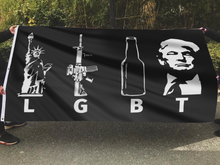 Load image into Gallery viewer, LGBT Trump Black Flag