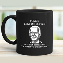 Load image into Gallery viewer, Police Sketch 11 oz. Black Mug