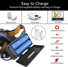 Load image into Gallery viewer, Rechargeable Headlamp LED  - Waterproof Headlamp
