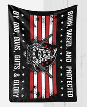 Load image into Gallery viewer, Born Raised and Protected Premium Mink Sherpa Blanket