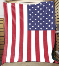 Load image into Gallery viewer, USA Flag Premium Mink Sherpa Blanket