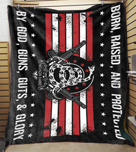 Load image into Gallery viewer, Born Raised and Protected Premium Mink Sherpa Blanket