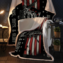 Load image into Gallery viewer, Born Raised and Protected Premium Mink Sherpa Blanket