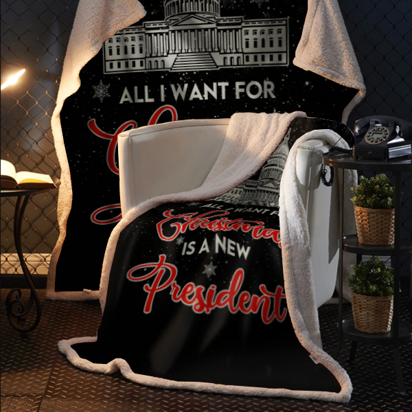 All I Want For Christmas Premium Mink Sherpa Blanket 4