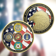 Load image into Gallery viewer, Thank You For Your Service - USA Eagle Veteran Coin (RTL)