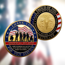 Load image into Gallery viewer, Honoring All Who Served - Veteran Coin (RTL)