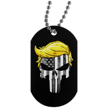 Load image into Gallery viewer, Trump Punisher Black and White Dog Tag Necklace