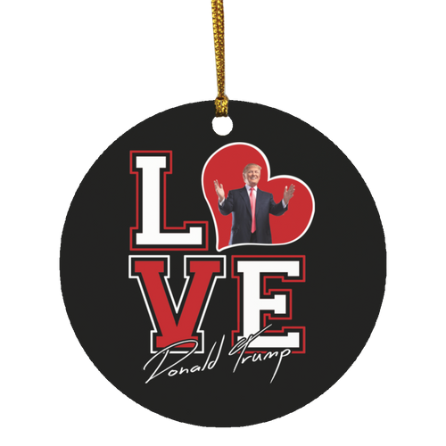 I Love Trump White Red Ornament