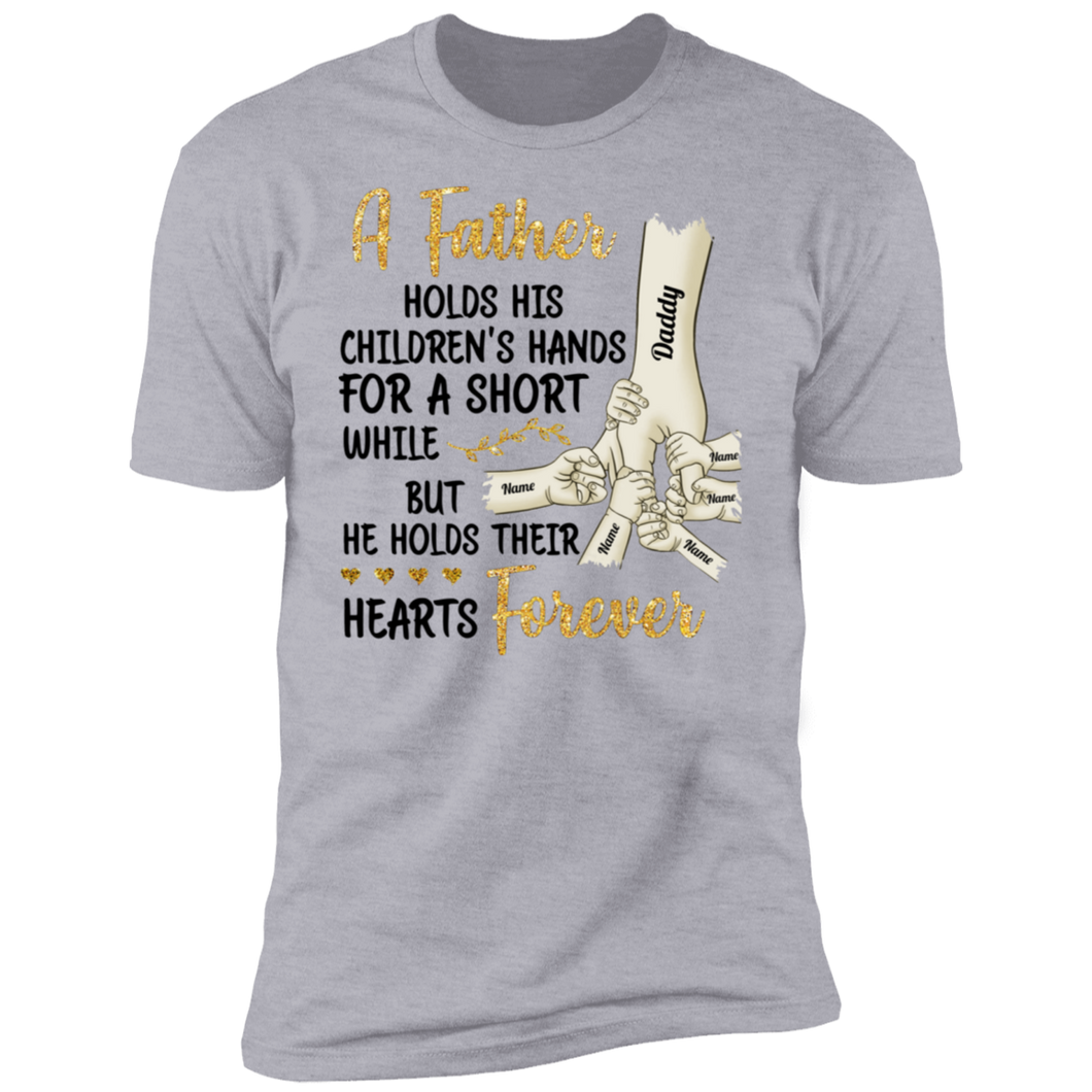 Father Holds His Children's Hands Personalized T-shirt