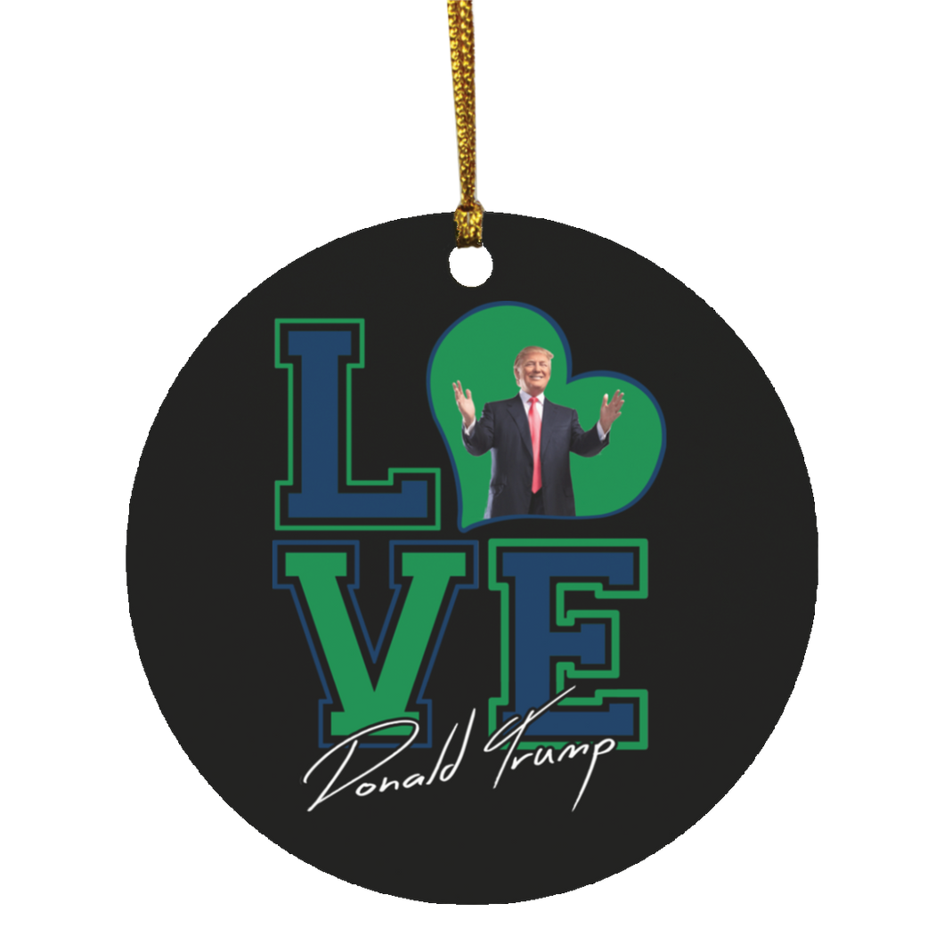 I Love Trump Green Blue Ornament