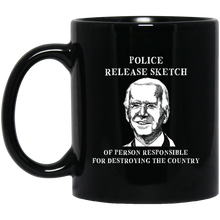 Load image into Gallery viewer, Police Sketch 11 oz. Black Mug