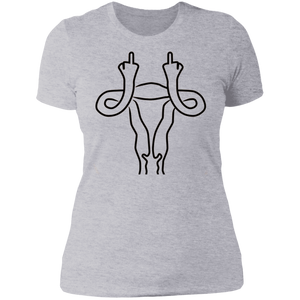 Middle Finger Uterus Boyfriend T-Shirt