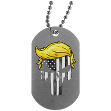 Load image into Gallery viewer, Trump Punisher Black and White Dog Tag Necklace