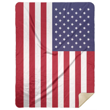 Load image into Gallery viewer, USA Flag Premium Mink Sherpa Blanket