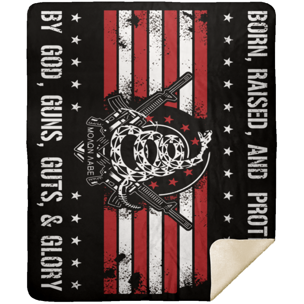 Born Raised and Protected Premium Mink Sherpa Blanket