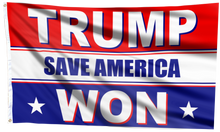 Load image into Gallery viewer, Trump Won - Save America - Red, White, Blue Flag