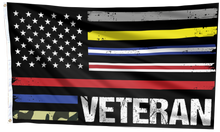 Load image into Gallery viewer, USA Veteran Flag - First Responders Stripes Flag (RTL)
