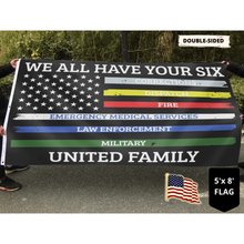 Load image into Gallery viewer, We All Have Your Six United Family - USA Flag + American Flag Lapel Pin - Flag Bundle