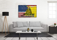 Load image into Gallery viewer, Don&#39;t Tread On Me USA Deluxe Landscape Canvas 1.5in Frame