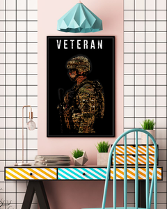 USA Veteran Deluxe Portrait Canvas 1.5in Frame