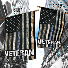 Load image into Gallery viewer, USA Veteran - Military Branches Stripes House Flag