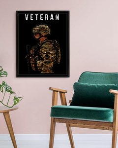 USA Veteran Deluxe Portrait Canvas 1.5in Frame