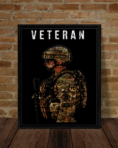 USA Veteran Deluxe Portrait Canvas 1.5in Frame