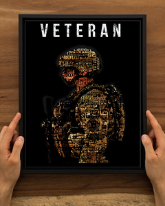 USA Veteran Deluxe Portrait Canvas 1.5in Frame