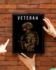 USA Veteran Deluxe Portrait Canvas 1.5in Frame