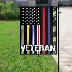 USA Veteran - First Responder Stripes House Flag