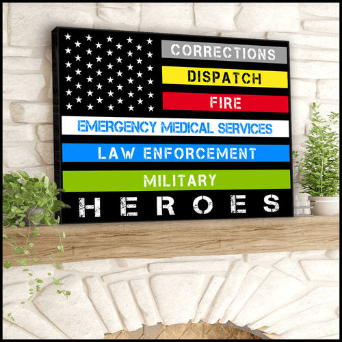 Heroes First Responder Deluxe Landscape Canvas 1.5in Frame