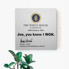 Load image into Gallery viewer, Joe, You Know I WON Square Canvas .75in Frame