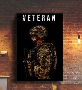 USA Veteran Deluxe Portrait Canvas 1.5in Frame