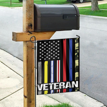 Load image into Gallery viewer, USA Veteran - First Responder Stripes House Flag