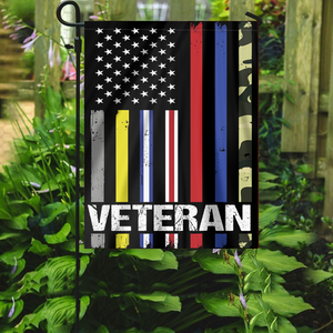 USA Veteran - First Responder Stripes House Flag